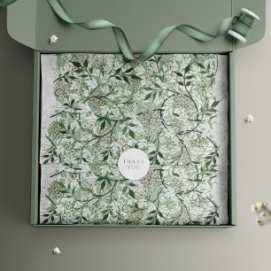 Papier Mousseline William Morris Green Design Motif Vintage Floral
