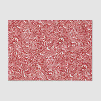 Papier Mousseline William Morris Indien, rouge foncé et blanc