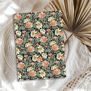 Papier Mousseline William Morris inspiré fleurs de crème de pêche sa