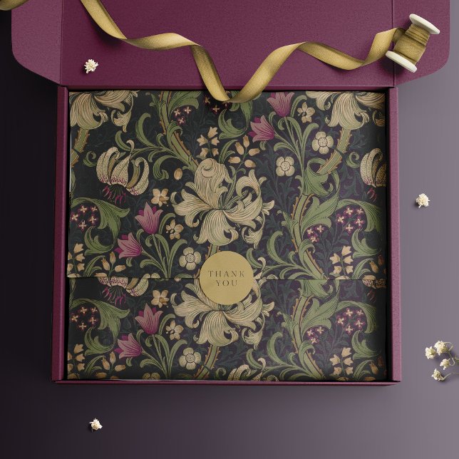 Papier Mousseline William Morris Lily Art Nouveau Pape de tissus flo (Créateur téléchargé)