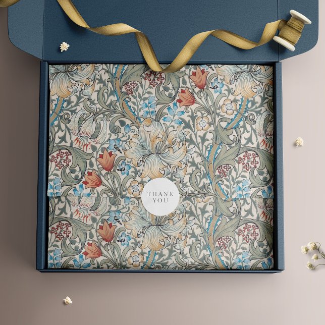 Papier Mousseline William Morris Lily Art Nouveau Pape de tissus flo (Créateur téléchargé)