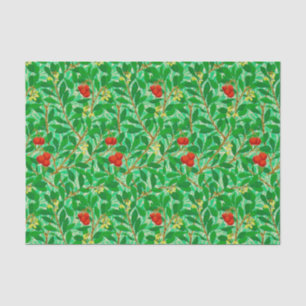 Papier Mousseline William Morris Lychee Motif d'arbre, vert clair