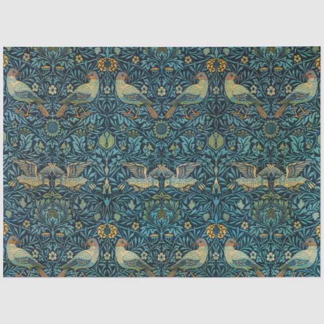 Papier Mousseline William Morris Oiseaux et motifs floraux (Recto)