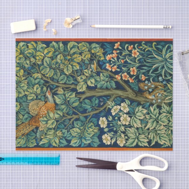 Papier Mousseline William Morris Pheasant Découpage Tissu papier (Artisanat)