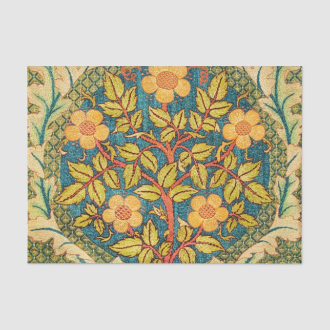 Papier Mousseline William Morris Rose Wreath : Arts et Métiers class (Recto)