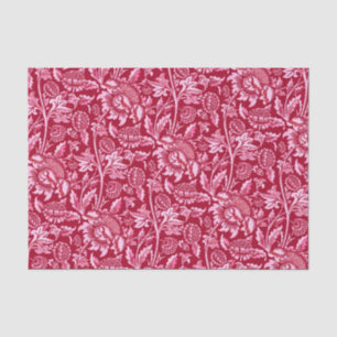 Papier Mousseline William Morris Sunflowers, Bourgogne et rose
