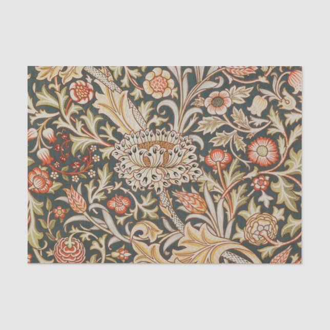 Papier Mousseline William Morris Trent Garden Flower Classic Botanic (Recto)