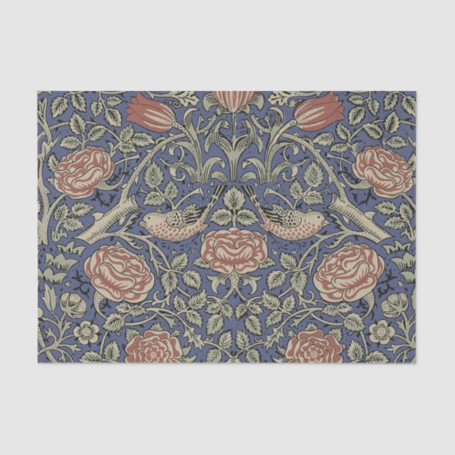 Papier Mousseline William Morris Tudor Fond d'écran Rose (Recto)