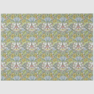 Papier Mousseline William Morris Vintage Floral rose Myrtle vert