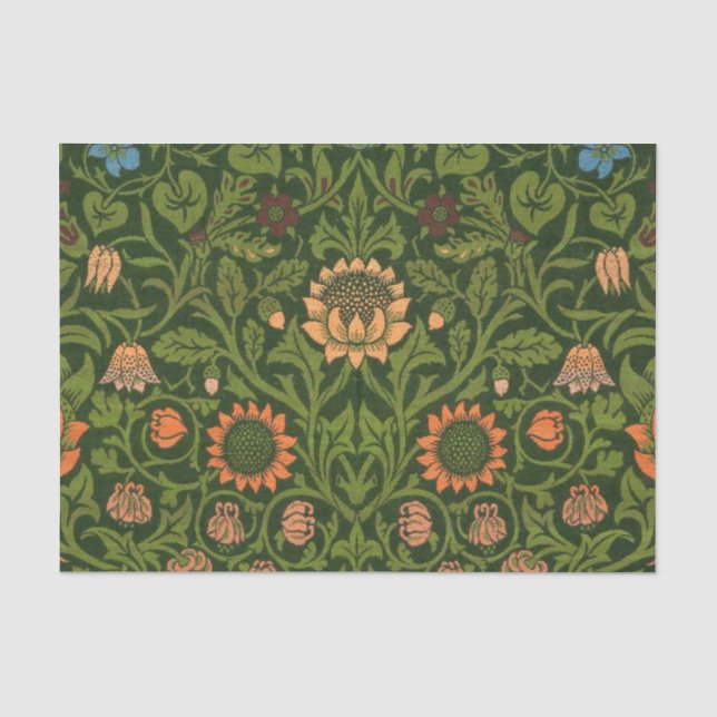 Papier Mousseline William Morris Violet et Columbine Art Rug (Recto)