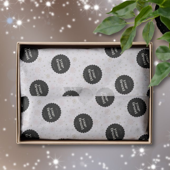 Papier Mousseline Winter Snowflakes Company Logo Holiday Business (Créateur téléchargé)