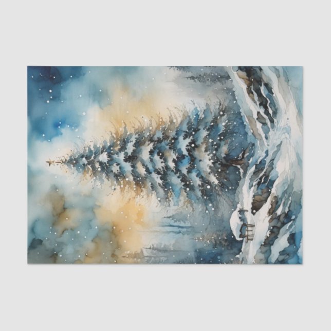 Papier Mousseline Winter Wonderland À feuillage persistant Tree Deco (Recto)