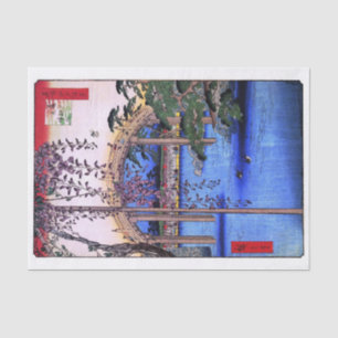 Papier Mousseline Wisteria et Pont Arché, Hiroshige