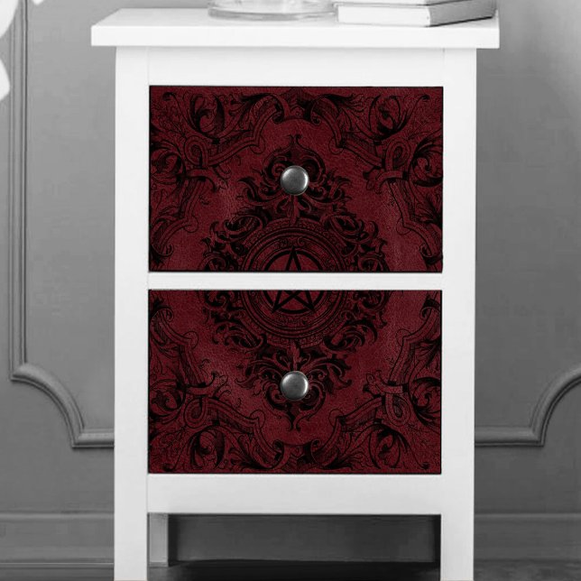 Papier Mousseline Witchery Flourish | Pentacle Imaginaire rouge fonc (Créateur téléchargé)