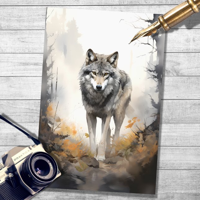 Papier Mousseline Wolf en forêt 3 papier de découpage (Créateur téléchargé)