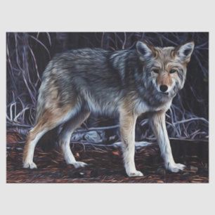 Papier Mousseline Wolf Wolves Belle aquarelle Découpage