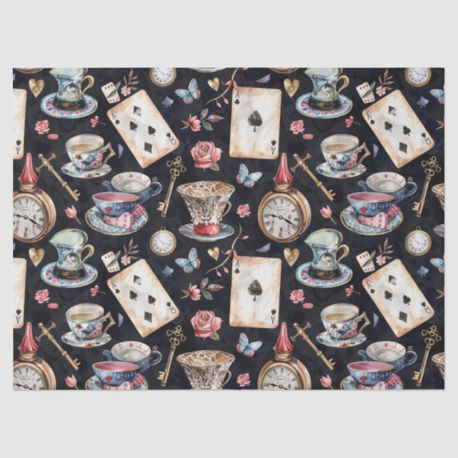 Papier Mousseline Wonderland Alice Motif (Recto)