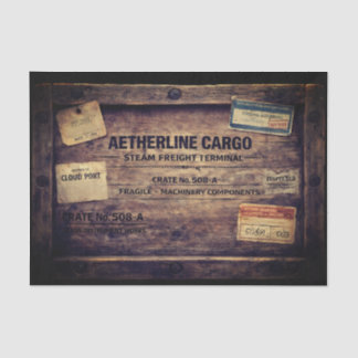 Papier Mousseline Wood Steampunk Cargo Crate FC2 Decoupage