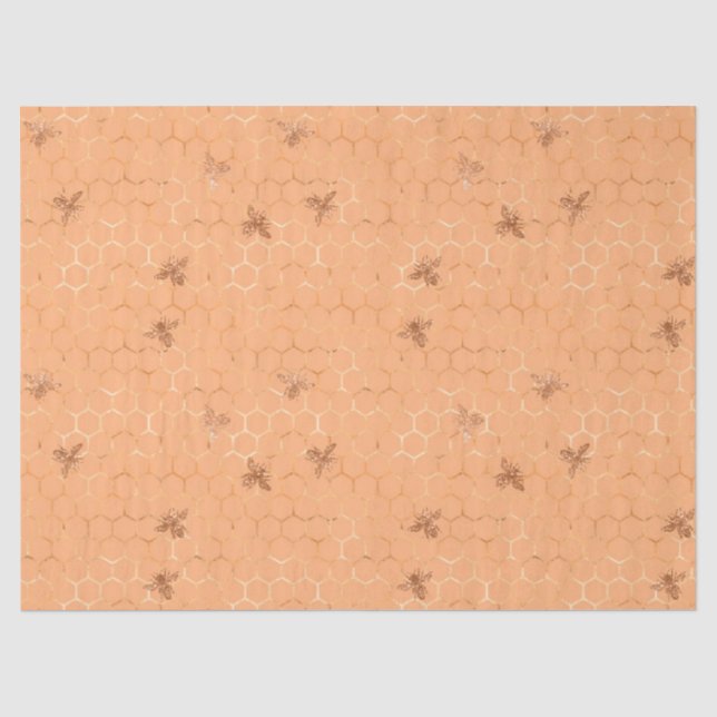 Papier Mousseline Woodland Bee Series Design 5 Tissu Paper (Recto)