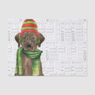 Papier Mousseline Woof Word Art et Christmas Chocolat Lab