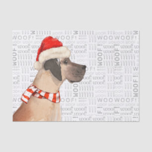 Papier Mousseline Woof Word Art et Great Dane Christmas