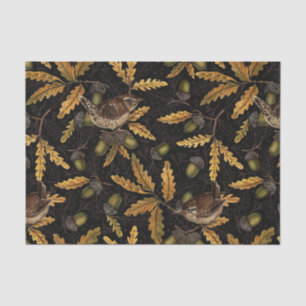 Papier Mousseline Wrens et cors sur noir