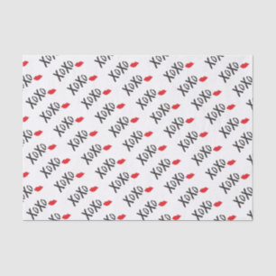 Papier Mousseline XoXo-Étreinte-Baiser-avec-Rouge-Lèvres