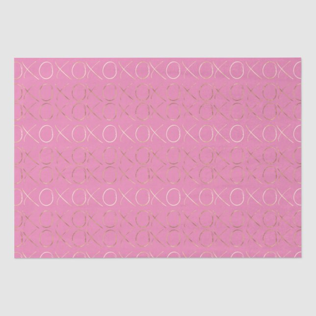 Papier Mousseline XOXO rose or (Recto)
