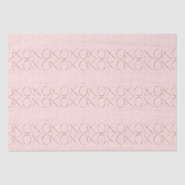 Papier Mousseline XOXO rose or (Recto)