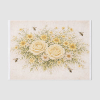 Papier Mousseline Yellow Flowers 