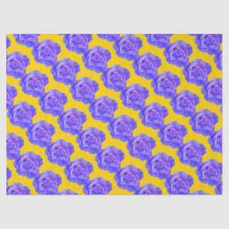 Papier Mousseline Yellow Navy Blue Floral Patterns Flowers Roses