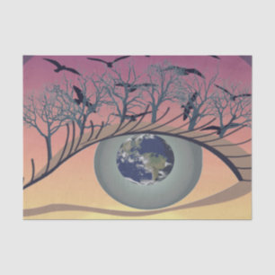 Papier Mousseline Yeux sur le monde, la terre et l'environnement - c