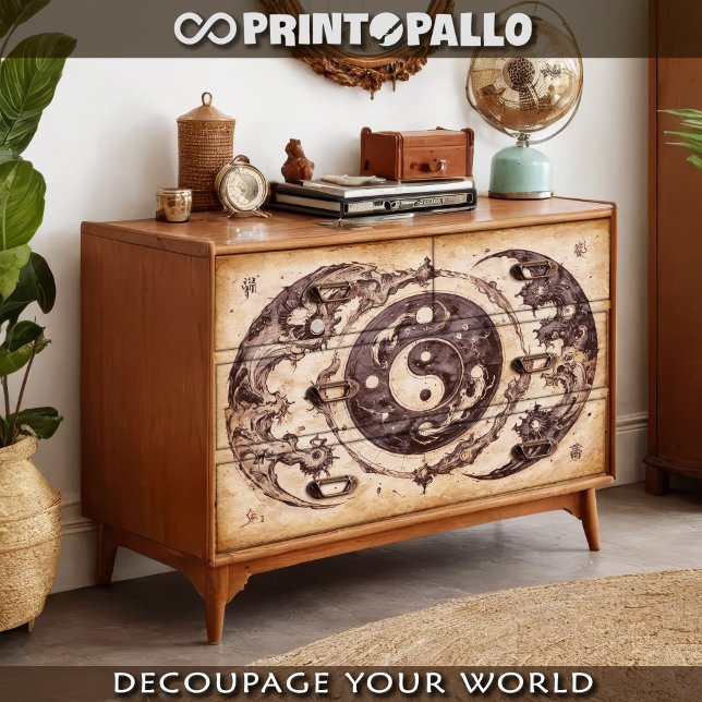 Papier Mousseline Yin et Yang en parchemin - (Créateur téléchargé)