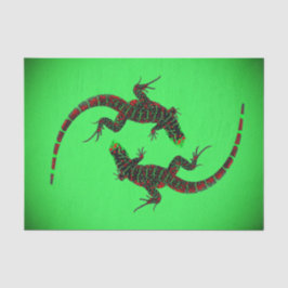 Papier Mousseline Yin Yang Lizards