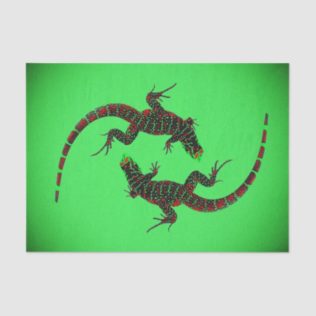 Papier Mousseline Yin Yang Lizards (Recto)