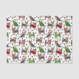 Papier Mousseline Yorkie Christmas Yorkshire Terrier Dog