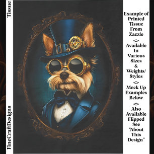 Papier Mousseline Yorkshire Terrier Steampunk Royal Découpe EF4L