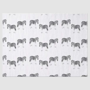 Papier Mousseline Zebra animal pattern on white
