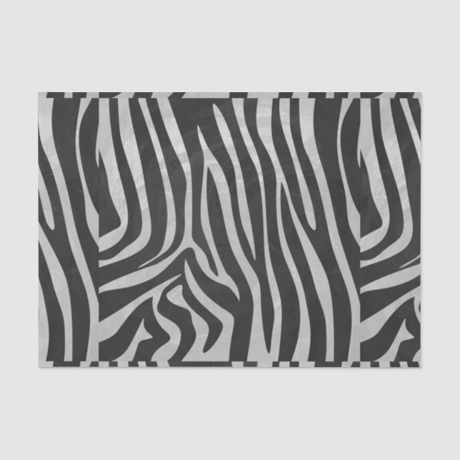 Papier Mousseline Zebra noir et gris clair (Recto)