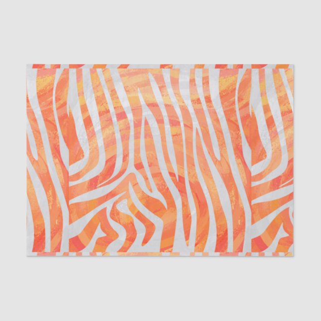 Papier Mousseline Zebra Orange and White Print (Recto)