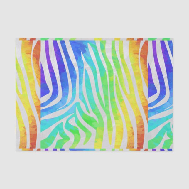 Papier Mousseline Zebra Rainbow et White Print (Recto)