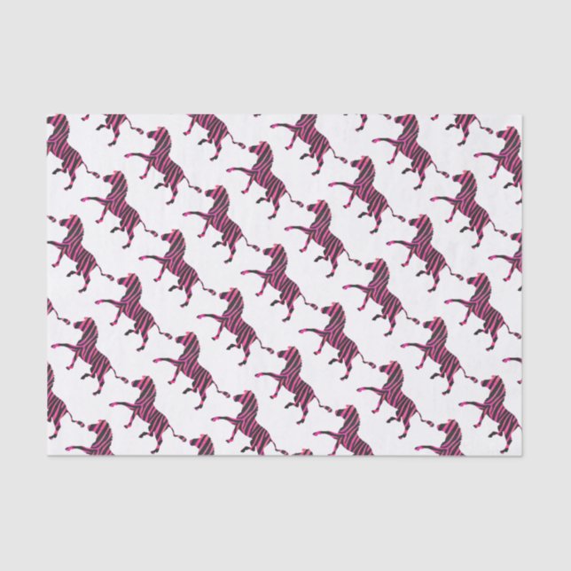 Papier Mousseline Zebra Silhouette noir et rose chaud (Recto)