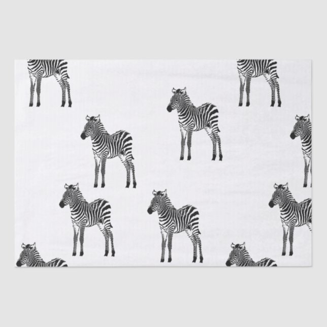 Papier Mousseline Zèbre noir chic (Recto)