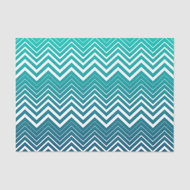Papier Mousseline Zigzag Blanc Chevron Et Arrière - plan Vert Bleu (Recto)