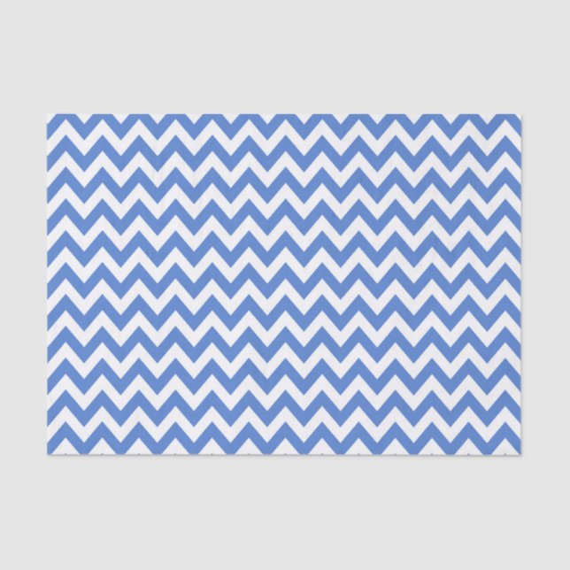 Papier Mousseline ZigZag bleu / Motif Chevron (Recto)