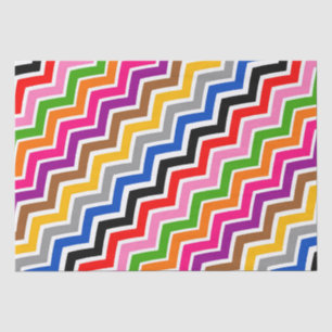 Papier Mousseline Zigzag Chevron multicolore Conception Motif
