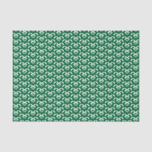 Papier Mousseline Zigzag floral vert