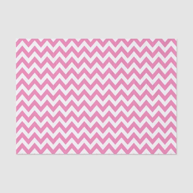Papier Mousseline ZigZag rose / Motif Chevron (Recto)
