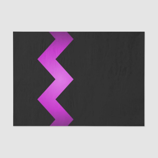 Papier Mousseline Zigzag violet classique sur noir (Recto)