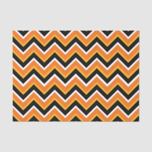 Papier Mousseline Zigzags blancs d'orange noire d'Halloween
